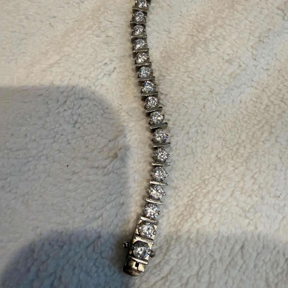 Nordstrom Sterling Silver Tennis Bracelet with Cubic Zirconia- Women's Jewelry - Picture 3 of 8